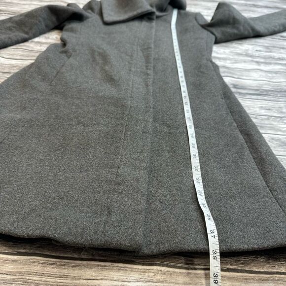 Cole Haan Women's Wool Blend Pea Coat 6 Charcoal Grey Gray Full Zipper Zip Lined - Picture 15 of 16